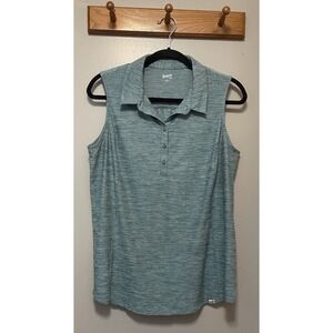 Duluth Women Sleeveless Polo Cooling Golf Top Large Green